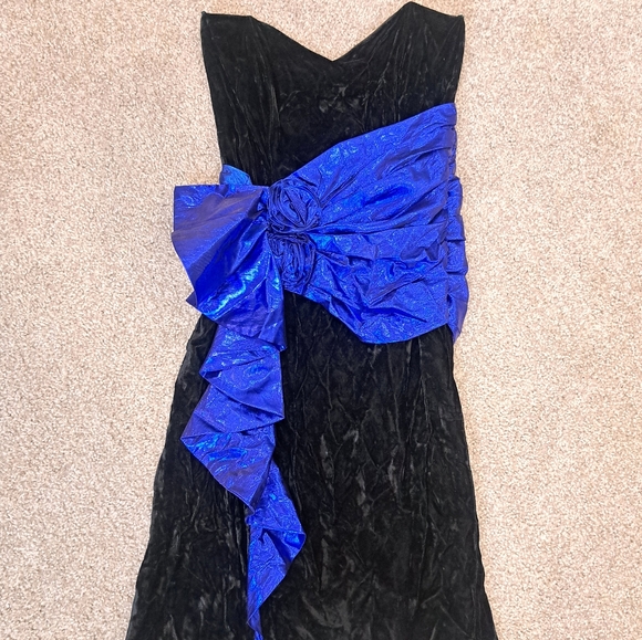 Gunne Sax | Dresses | 8s Vintage Gunne Sax Blue And Black Crushed ...